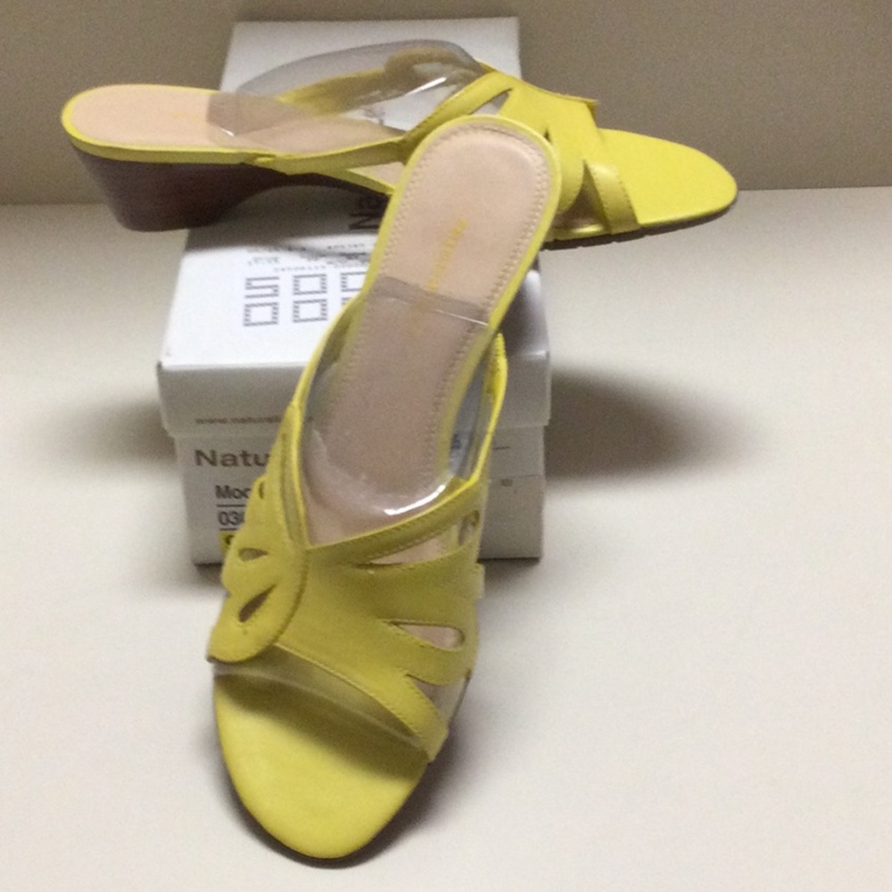 Naturalizer Leather Slides Yellow